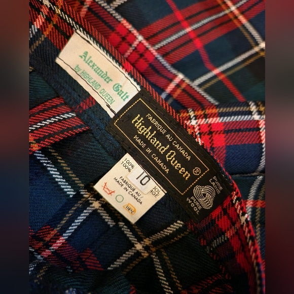 Vintage Highland Queen Plaid Tartan Kilt Skirt - Picture 3 of 5